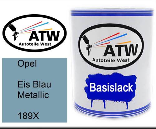Opel, Eis Blau Metallic, 189X: 1L Lackdose, von ATW Autoteile West.